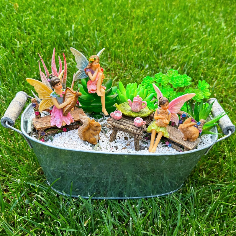 Mood Lab Fairy Garden - Miniature Figurines & Accessories Starter Kit - Fairy Garden Set of 12 pcs - Outdoor or House Decor - Image 2